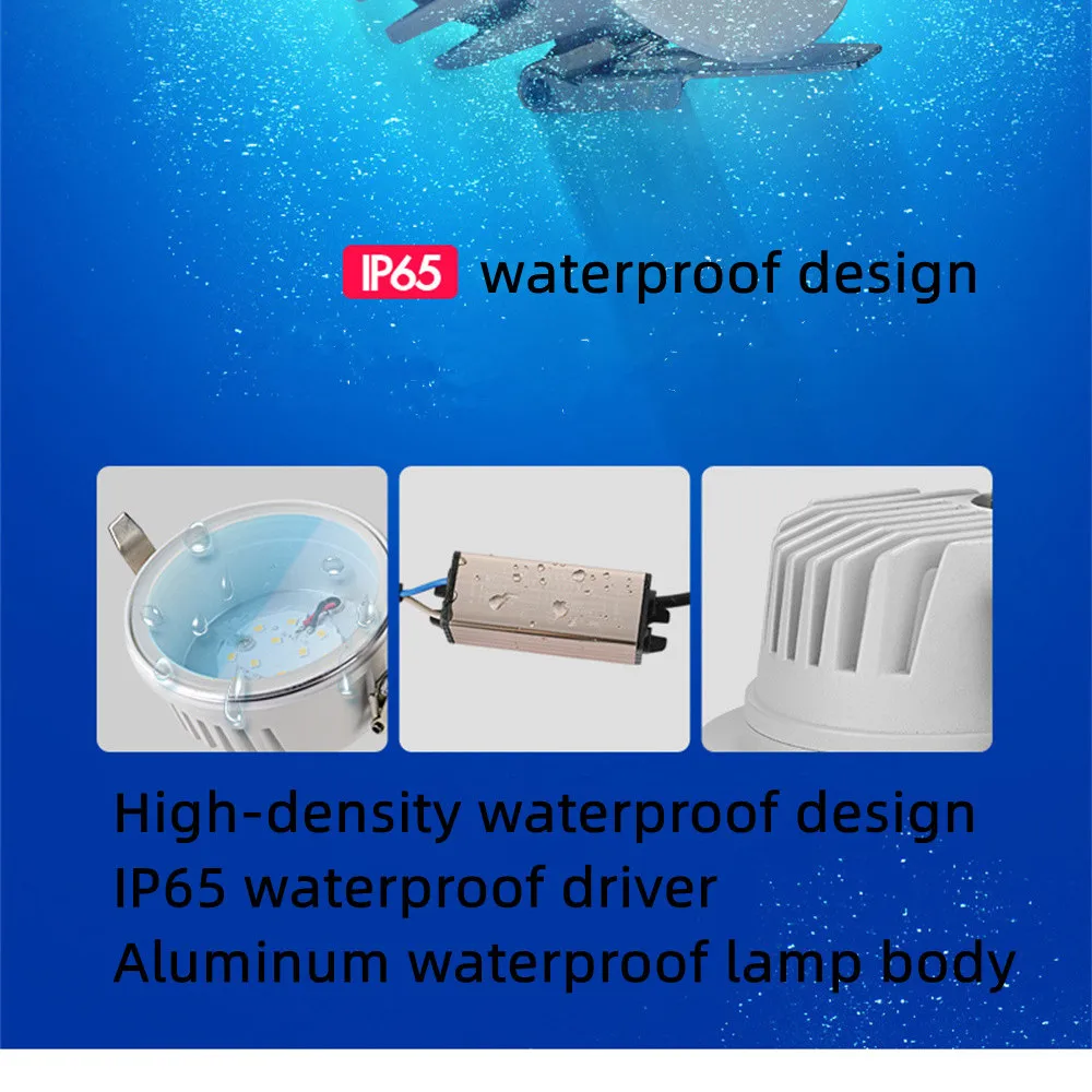 IP65 방수 화재 방지 빛 램프 7W10W12W 15W Led 천장 조명 사우나 스팀 목욕 주방 욕실 처마