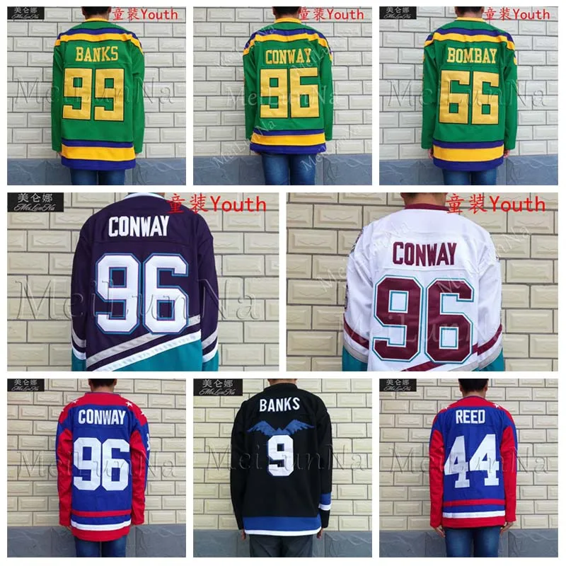 Vintage Hockey Jersey Mighty Ducks Men's Ice Hockey Jerseys Red #96 Charlie  Conway All Stitched - AliExpress