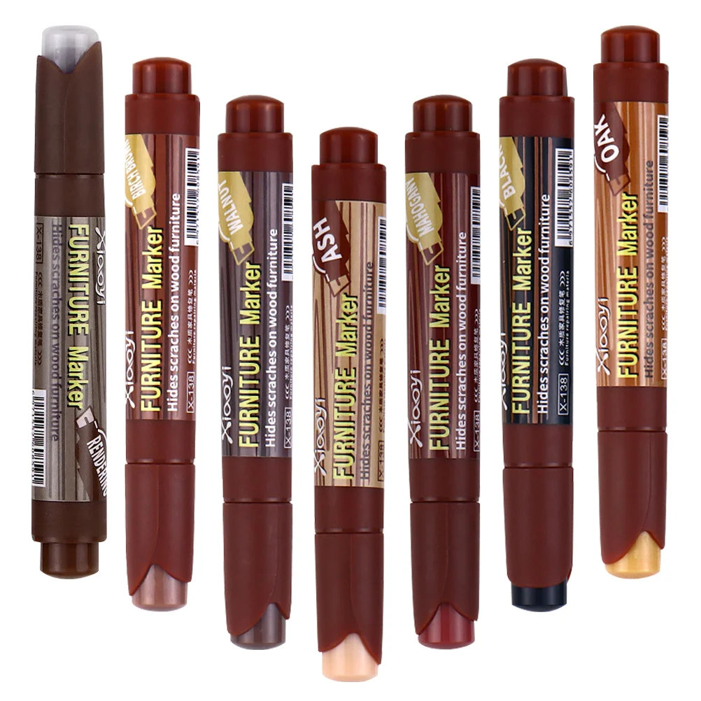 Wood Repair Pen Marker Pens Wooden Furniture Maker Fill Paint Plastic Ink Paint Kits 7 Pcs