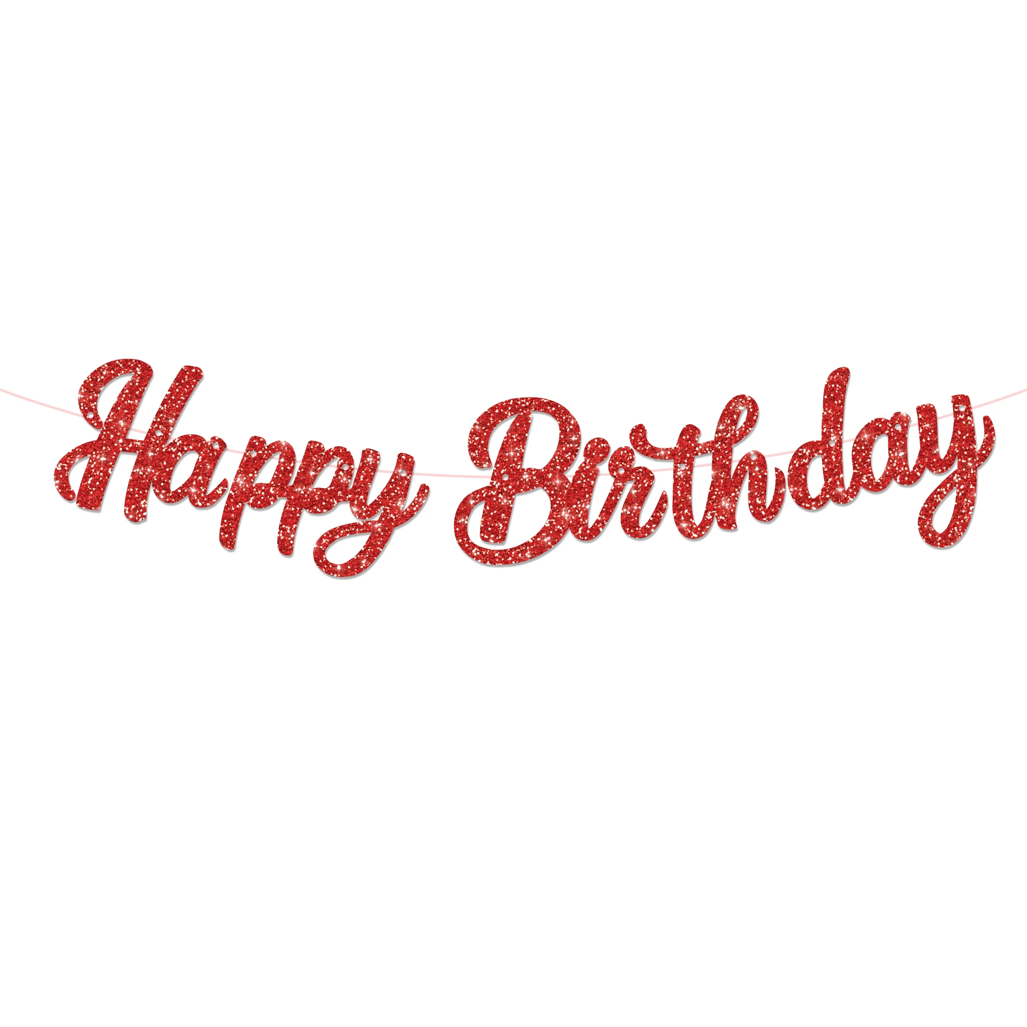 Glitzerndes hängendes Girlande-Banner mit Happy Birthday-Motiv, Wand-Wimpelkette, Flaggen-Hintergrund, Geburtstagsschild, Party-Dekoration – Detail 5
