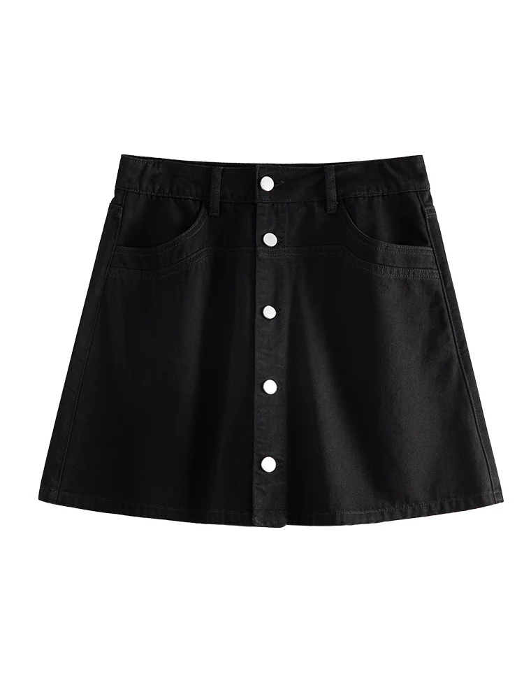 DUSHU Simple Style Chic Split Design Denim Short Skirt for Women Summer Niche Sense Slim Wide-leg Shorts Skirts for Female
