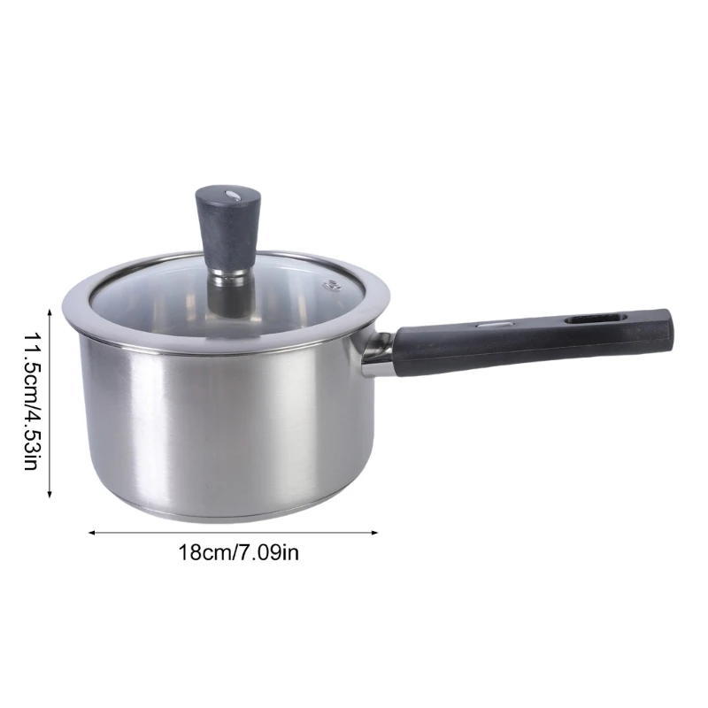 Stainless Steel Small Milk Pots Kitchen Saucepan with Ergonomic Handle Practical Saucepan for Cooking Enthusiasts