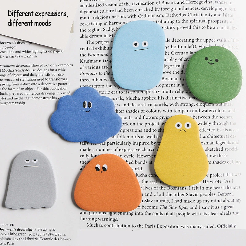 

Convenience Stickers Cute Note Paper Sticky Notebook Material Paper Index Stickers Mood Cartoon Message Stickers 12 Types