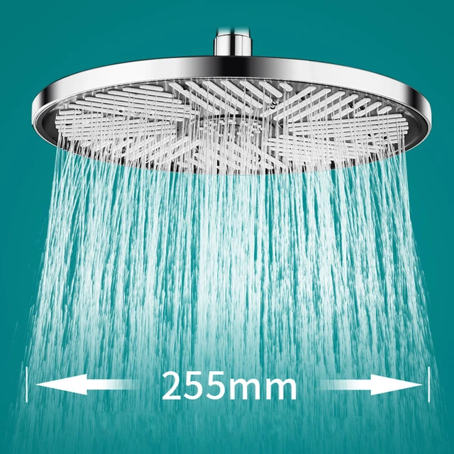 Cabezal de ducha grande, alcachofa de lluvia de techo, accesorios de baño,  alta presión, 10 pulgadas - AliExpress