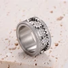 Stainless Steel Gear Wheel Style Ring CZ Zircon Rotating Relieve Stress Artifact Circle For Men Women Unisex-Adult Ring Jewelry 5