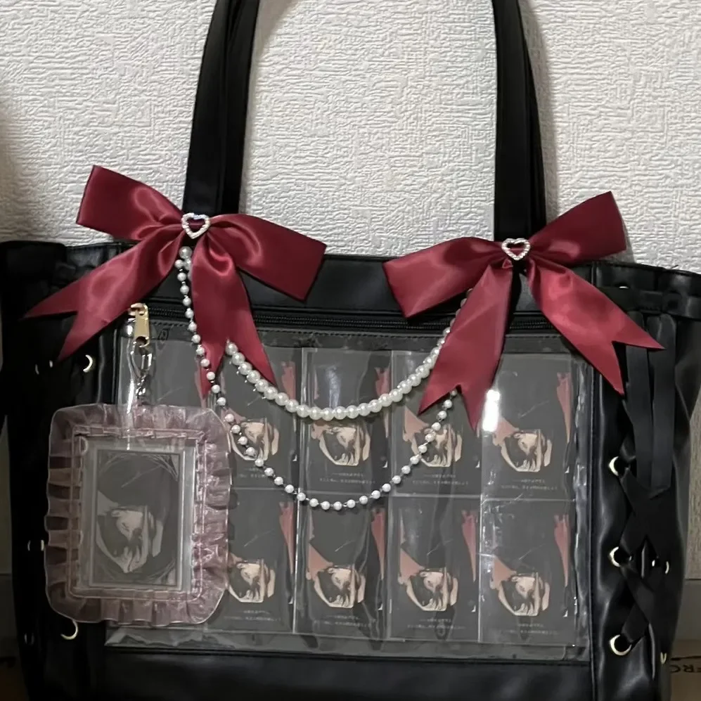 Perlen-Schleifen-Itabag-Deko: DIY-Perlen-Gepäckanhänger, exquisite Dekokette, Lolita-Accessoires – Detail 6