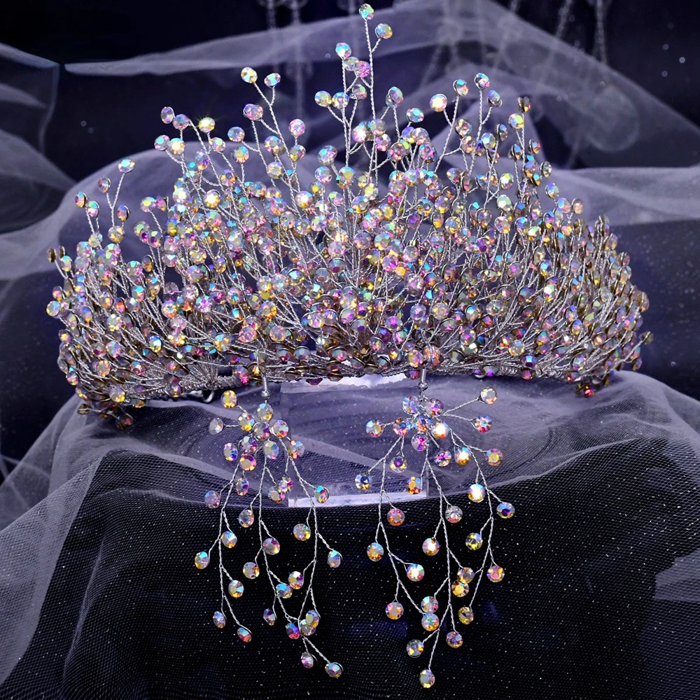 Tiara Da Sposa A Stella Con Strass CAKURE - Diadema Con Cristalli Per Matrimonio, Festa E Halloween