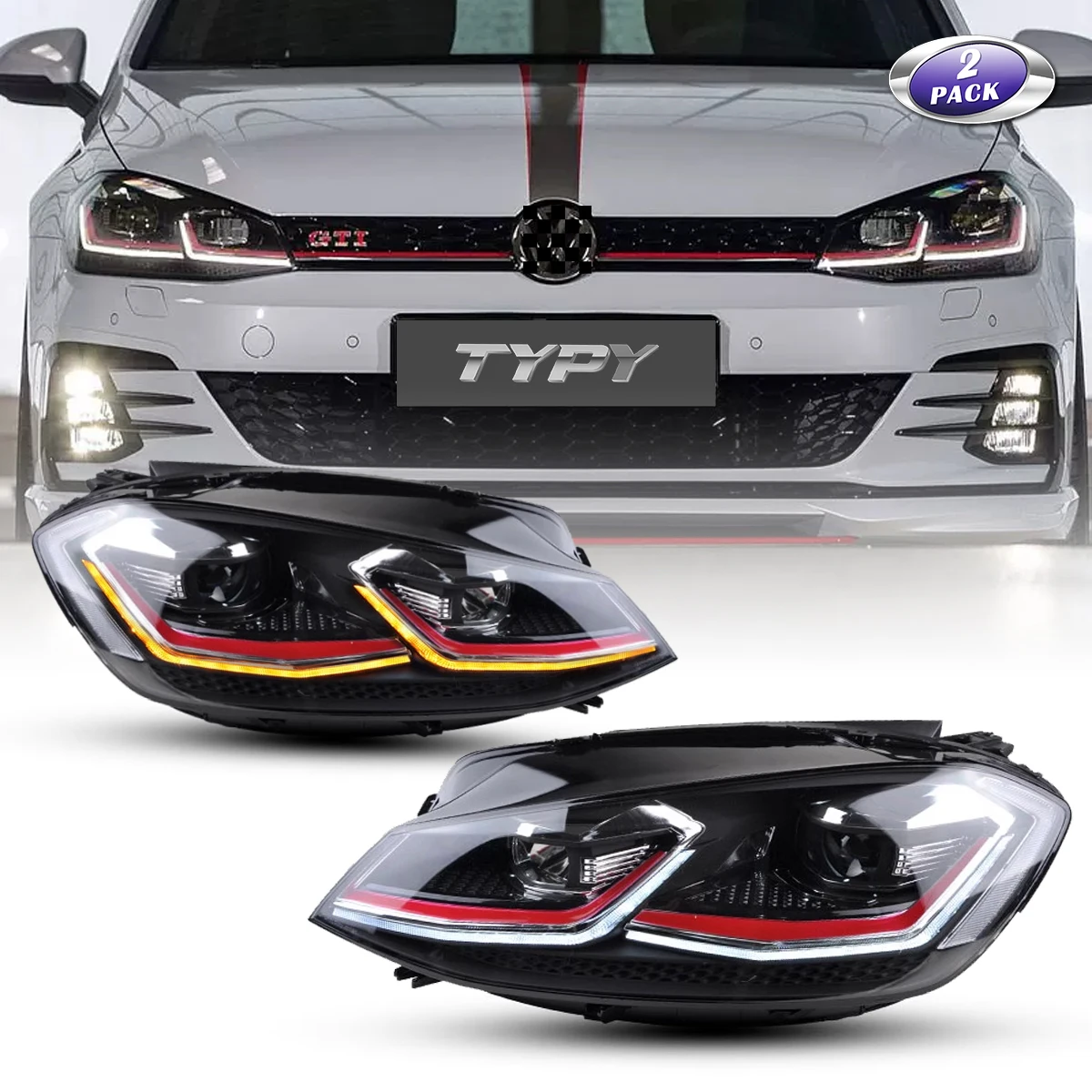 ゴルフ7 ヘッドライト 左右セット フォルクスワーゲン ゴルフ7 GOLF7 5G 前期 LED ヘッドライト