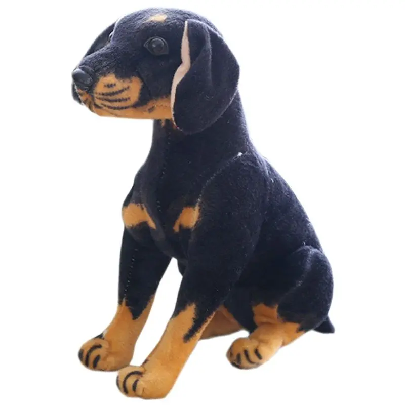 

Cartoon Simulation Black Dog Plush Toy Stuffed Animal Puppy Doll Children Gift At Home Decoration Birthday Gift For Boys