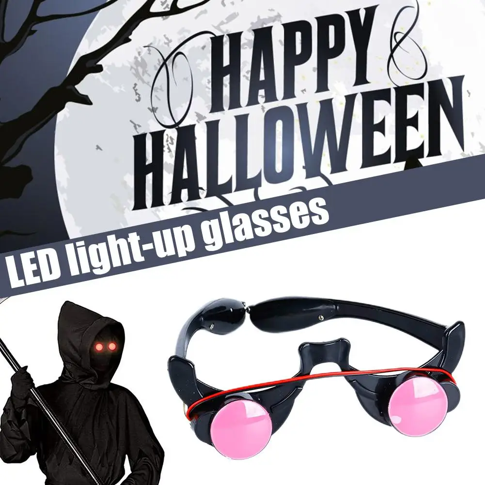 

LED Luminous Glasses Perfect Halloween Dress Up Accessories Masquerade Glasses Glow Costume Supplies Cosplay Halloween Glas X1Q2