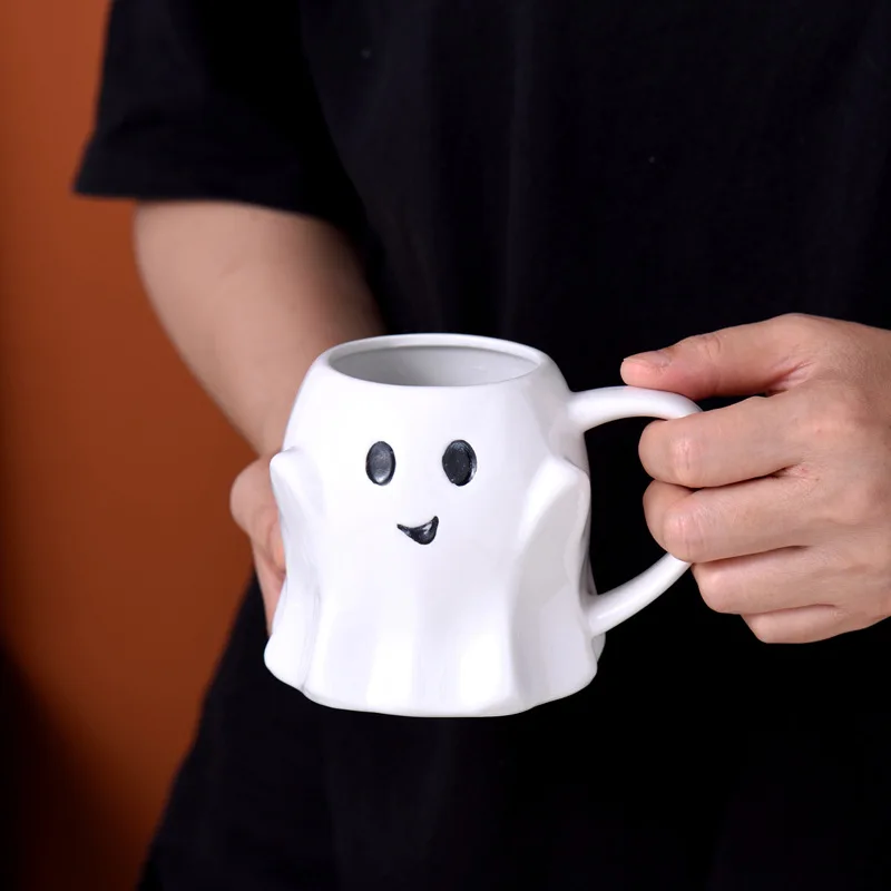 

Ghost Coffee Cup Creative Ceramic Mug Afternoon Tea Breakfast Milk Cup Home Office Drinking Utensils Cute Cartoon Halloween Gift