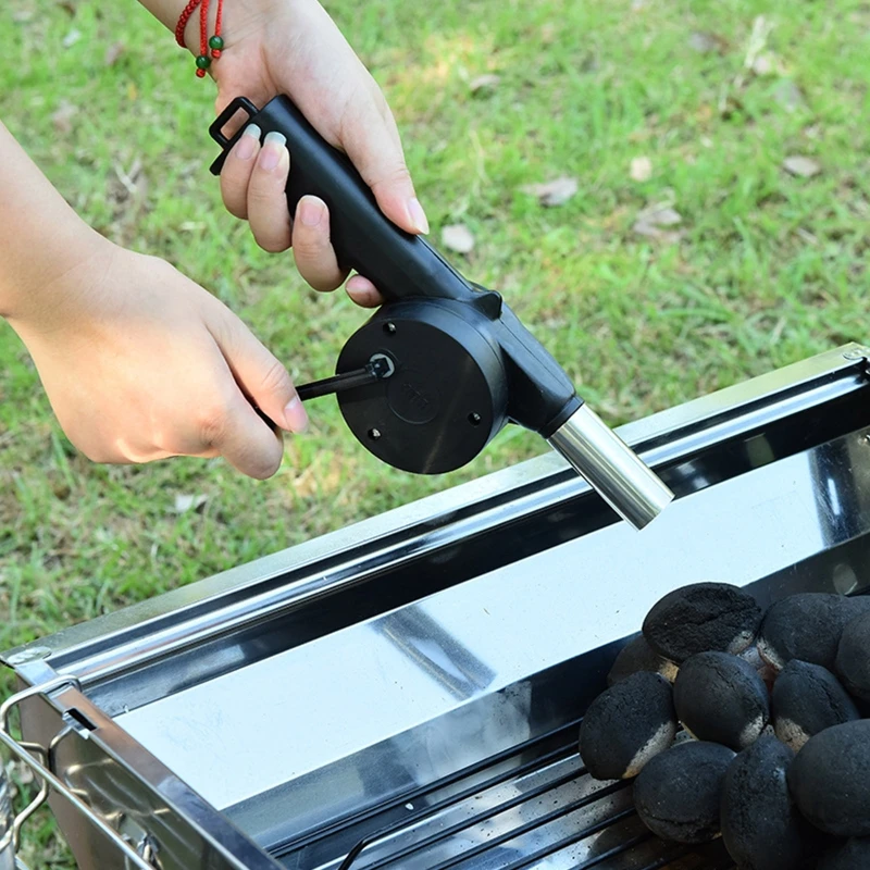 Outdoor Cooking Portable Manual Air Blower BBQ Fan Mini Hand Crank Air Blower Grill Picnic Camping Stove Accessories 87HA