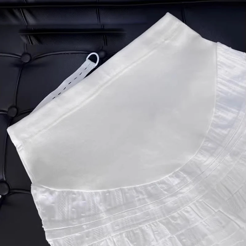 Maternity Skirt Summer High Waist Breathable Pleated Simple Mini Dress Versatile Pregnancy Clothes Solid Slimming A-line Skirts
