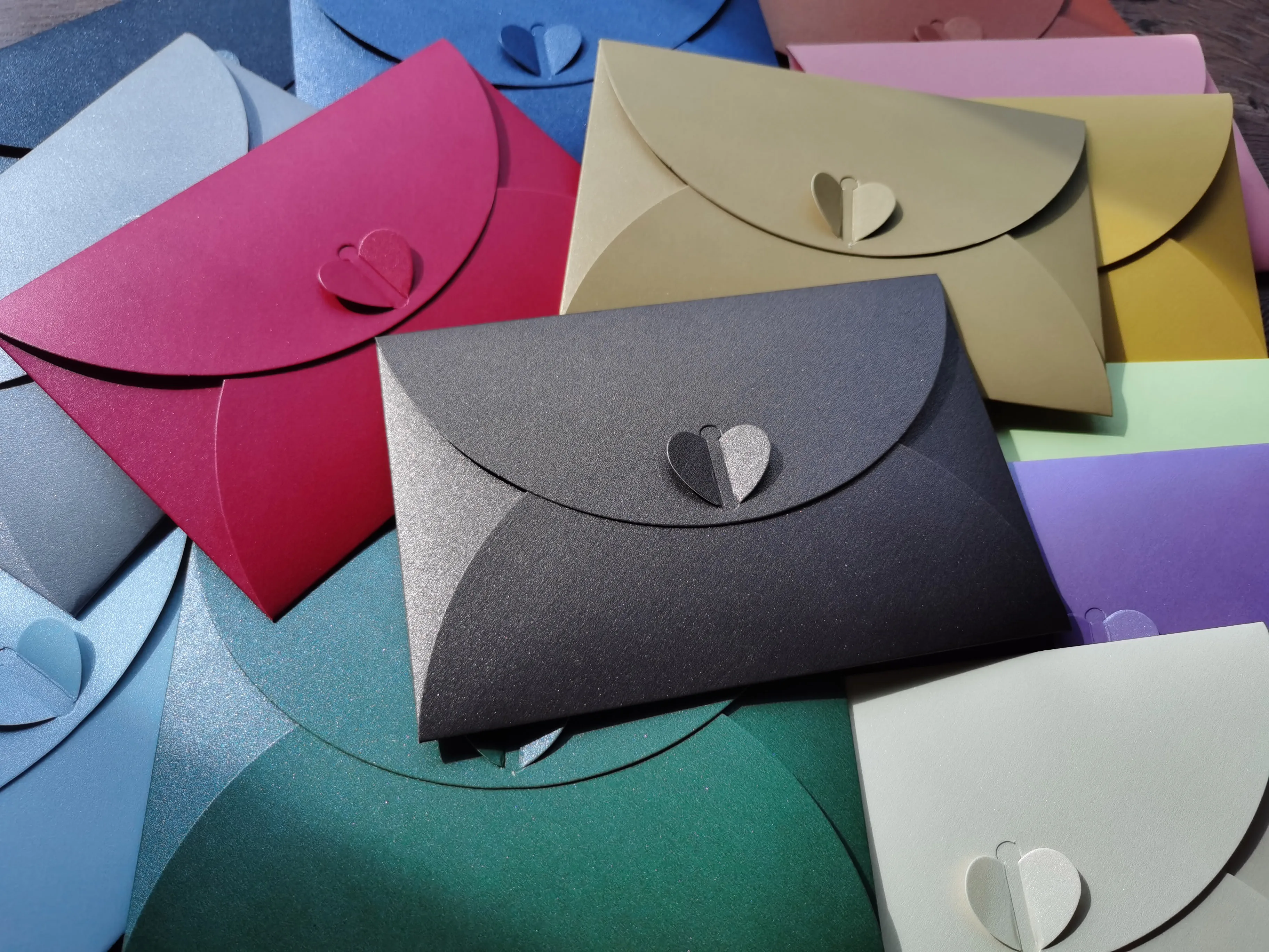 24 Enveloppes Cadeaux Kraft Avec Ruban - 22x10,8cm - 12 Couleurs Pour Mariage, Anniversaire, Cartes