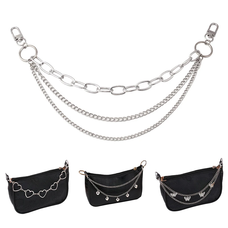 

Multi-layer Metal Chain Strap For Bags Diy Handles Personality Butterfly Heart Star Pendant Shoulder Bag Chain Straps Crossbody