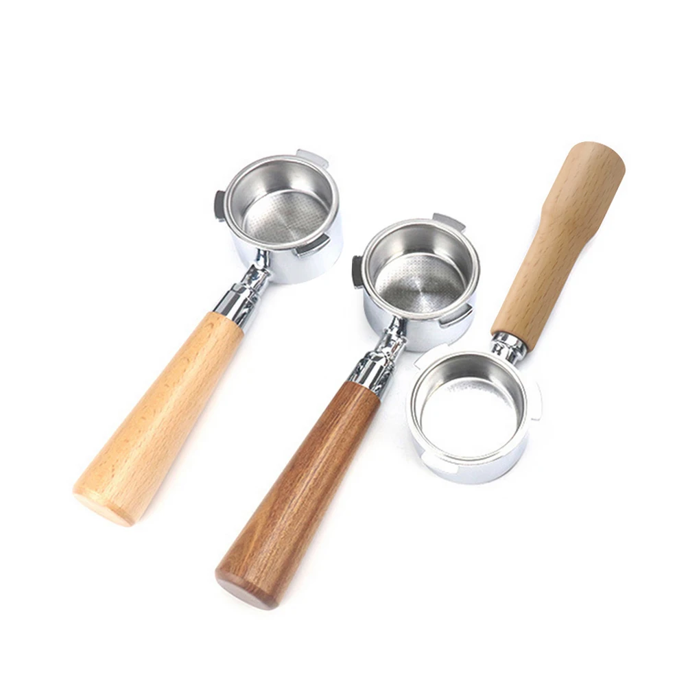 51mm Coffee Bottomless Portafilter Filter Basket & Wooden Handle Replacement Delonghi EC680 EC685 Coffee Machine Tool coffee machine adapter parts coffee machine filter bowl coffee powder handle