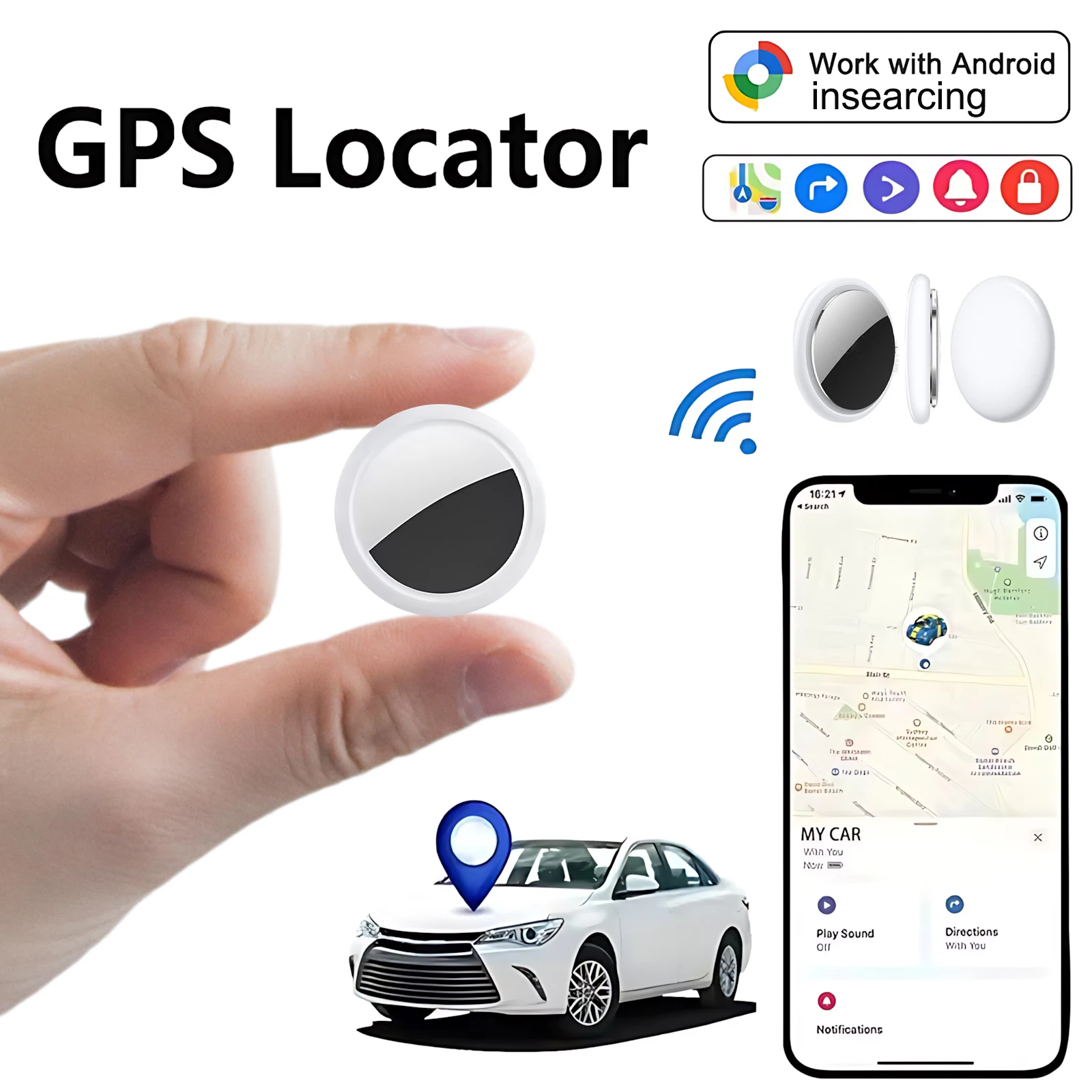 Rastreador inteligente Bluetooth GPS antipérdida sonido localización msg recordatorio alarma para llaves billeteras niños mascotas aplicación seguimiento en iOS y Android
