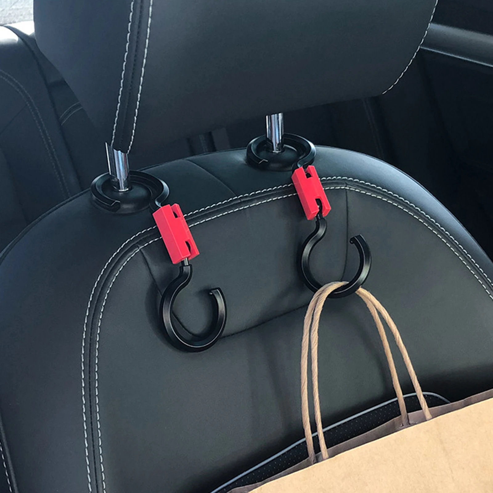 

1pair Car Headrest Hook Seat Back ABS Hook Portable Hanging Clothes Holder Adjustable Rotatable Bedroom Closet Hooks Bear 6 KG