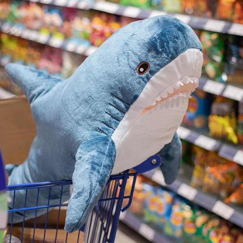

55/100cm Giant Shark Plush Toy Soft Stuffed Shark Kawaii Ocean Animals Doll Plush Pillow for Girdfriend Children Kids GirlsGifts