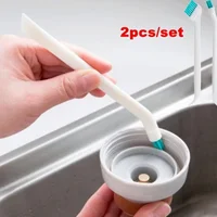 Brosse de nettoyage étroite à long manche, portable, pour biberon, outil de cuisine domestique, petite brosse, 2 pièces/ensemble 1