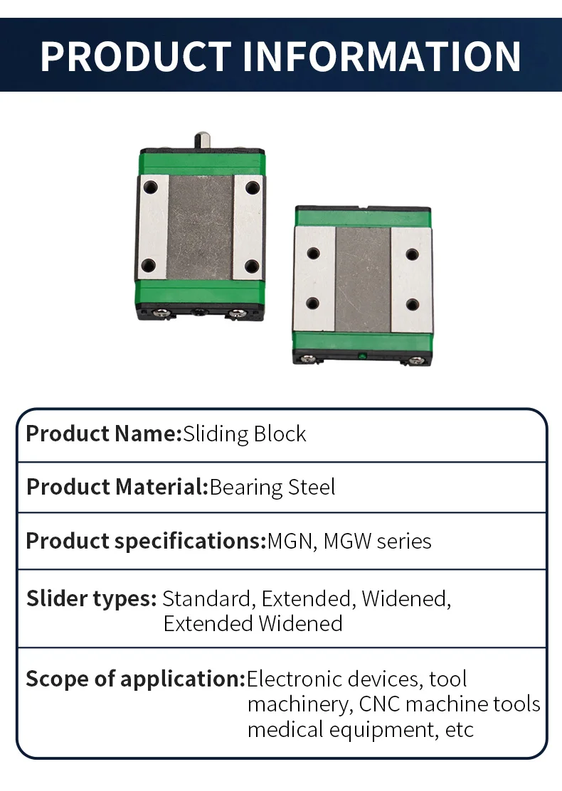 2PCS MGN7C MGN7H MGN9C MGN9H MGW7C MGW9H MGW12C MGW12H MGW15C MGW15H Linear Lager Gleitblock Für Cnc Gravur Maschine – Detail 6