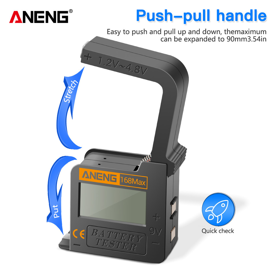  ANENG 168MAX Portable Battery Voltage Checker High Accuracy Battery Tester for Daily Use Battery Maintenance and Replacement 