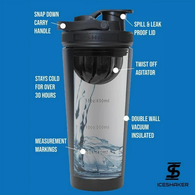 Ice Shaker 26 oz Navy Shaker Bottle