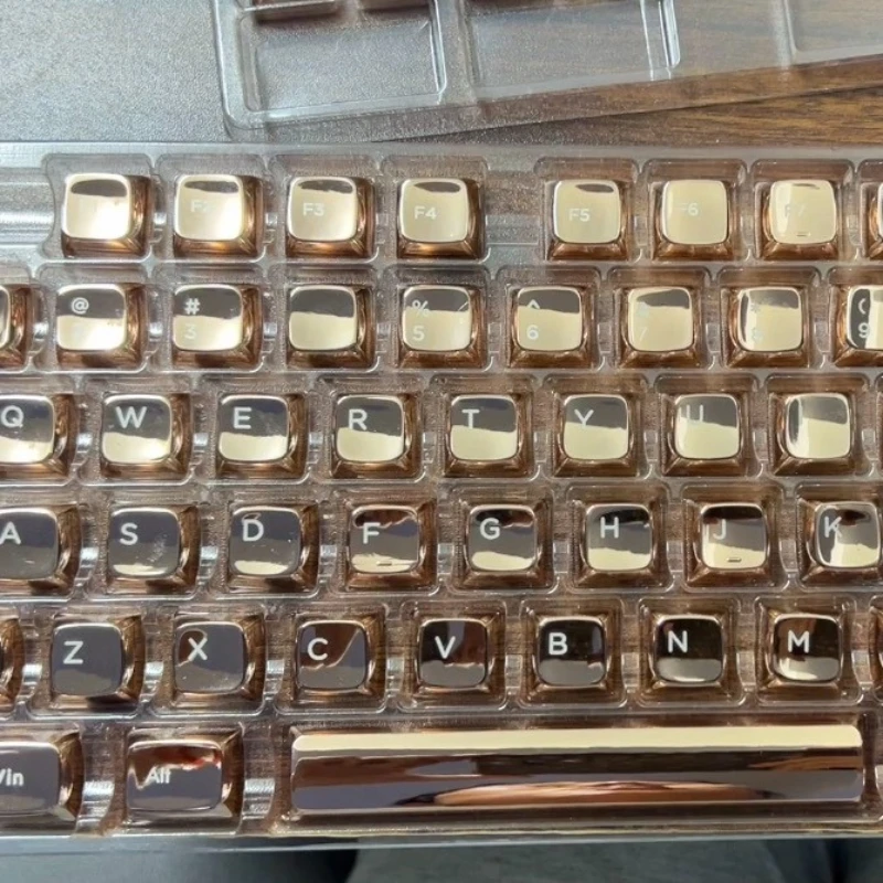 ECHOME Custom Rose Gold Metal Keycaps Set Cnc Matte Aluminu