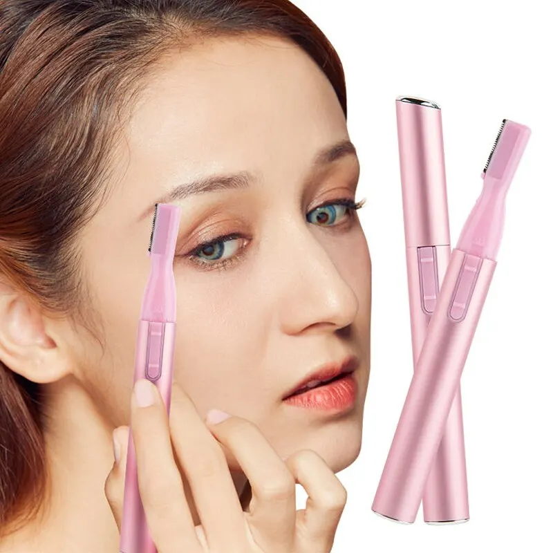 Beauty Women Painless Automatic Shaving Trim Eyebrows Electric Eyebrow Trimmer Multi Functional Mini Handle Eyebrow Trimmer Set,Eyebrow Trimmer Blade,Eyebrow Trimmer