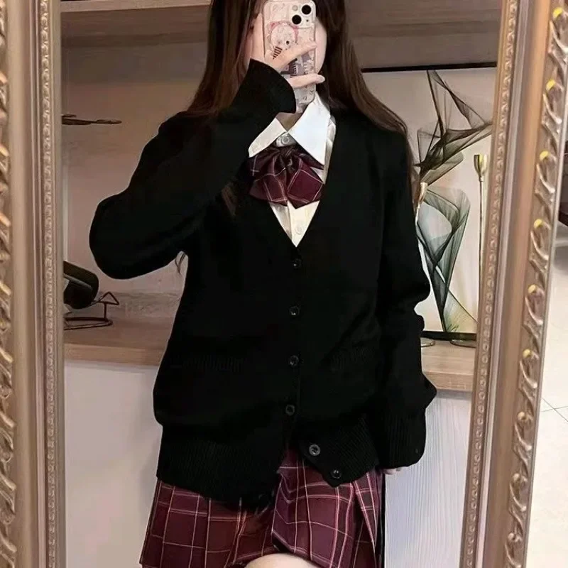 Fashionable single breasted long sleeved solid color cardigan - elegant women's V-neck knit design, Full score daily collocation 2