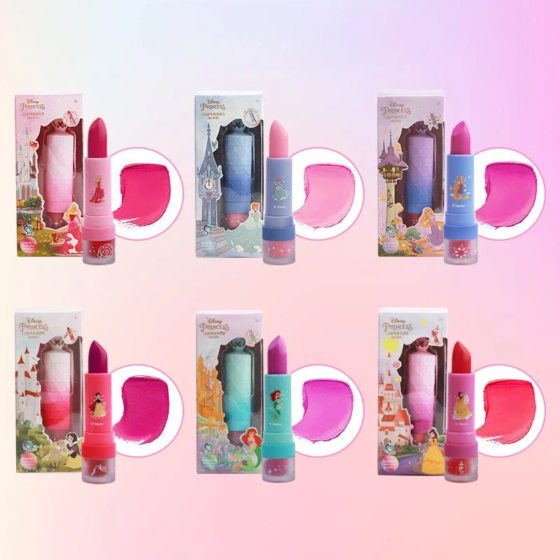 Original Disney cartoon real girls frozen Lipstick Cosmetics Girls Safe Baby princess Lip Gloss girls toys birthday gift makeup toy cosmetics set princess pretend toys