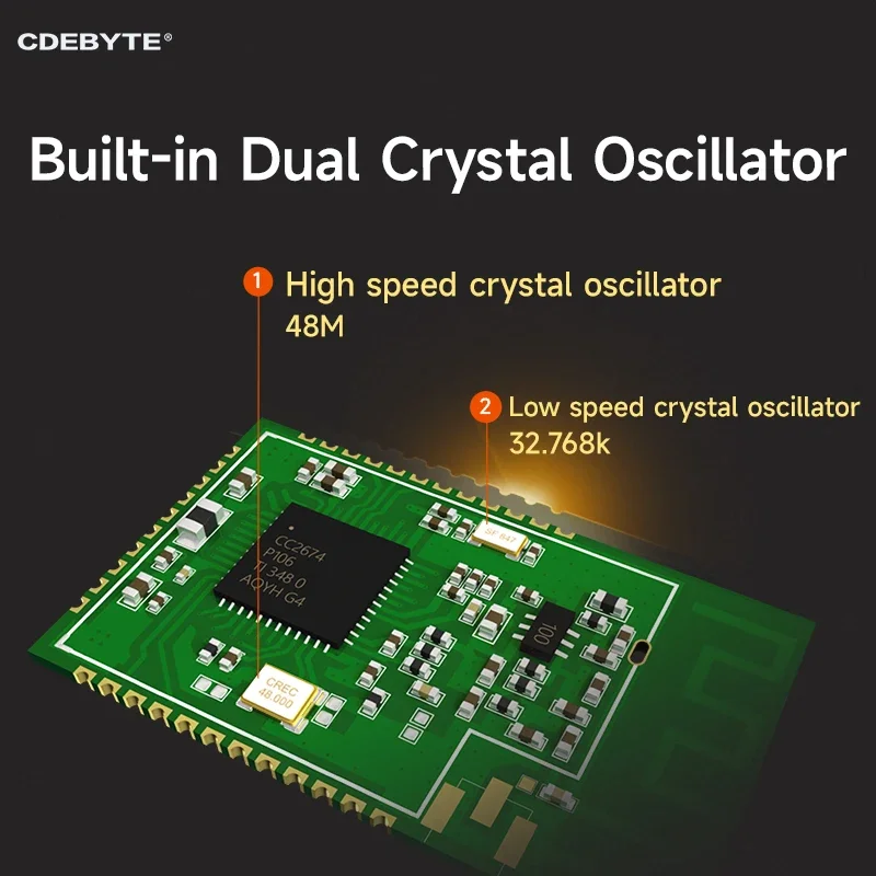 지그비 무선 모듈, CC2674P10, 2.4GHz, 20dBm, CDEBYTE E72-2G4M20S1C BLE SoC 모듈, PCB 안테나 스몰 사이즈 지지대, 멀티 프로토콜