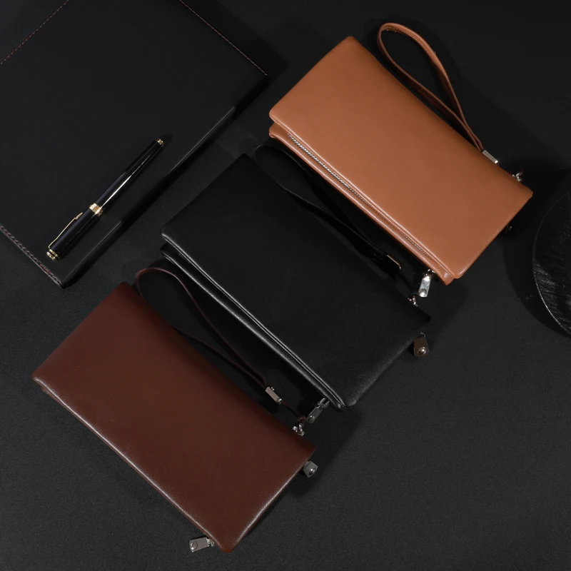 Business Wallet Retro große Kapazität Herren vielseitige doppelt faltbare Handtasche, elegant und unverzicht bar für den täglichen Geschäfts verkehr – Detail 1