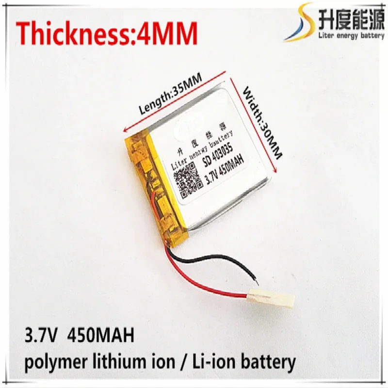 

Tablet PC battery capacity 403035 3.7V 450MAH Universal Li-ion for tablet pc Mp3 MP4 MP5 GPS mobile bluetooth