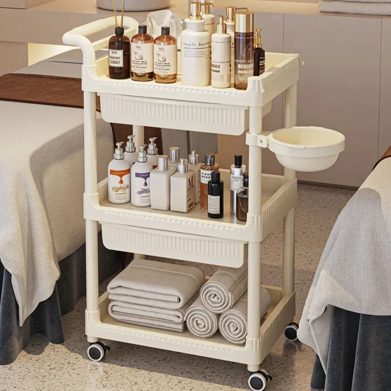 Barbershop Tool Trolley Medical Instrument Storage Cart Multi-layer Beauty Trolley Stable Hairdressing Cart