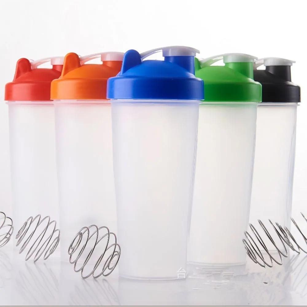 

600ml Mixing Bottle Plastic Protein Powder Shaker Cup Outdoor Portable Sports Fitness Gym Drinking Water Bottle Kitchen Supplies