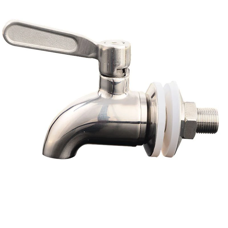 16mm Drink Dispenser Tap Beverage Wine Barrel Faucet Spigot Water Stainless Steel Coffee Juice Taps Silver Faucet Kitchen Tools