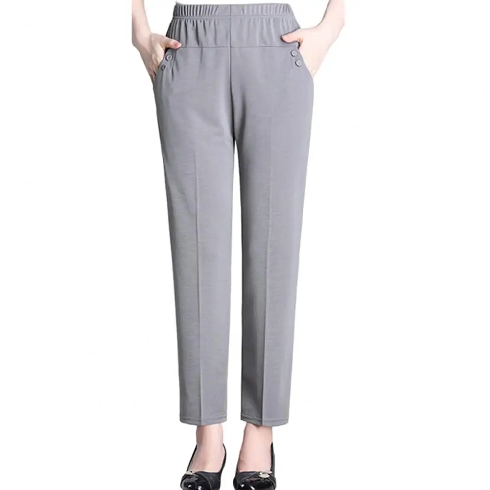 

Office Lady Fashion Loose Solid Wide Leg Pants Women Spring Autumn High Waist Elastic Casual Big Size Straight Trousers 2024 New