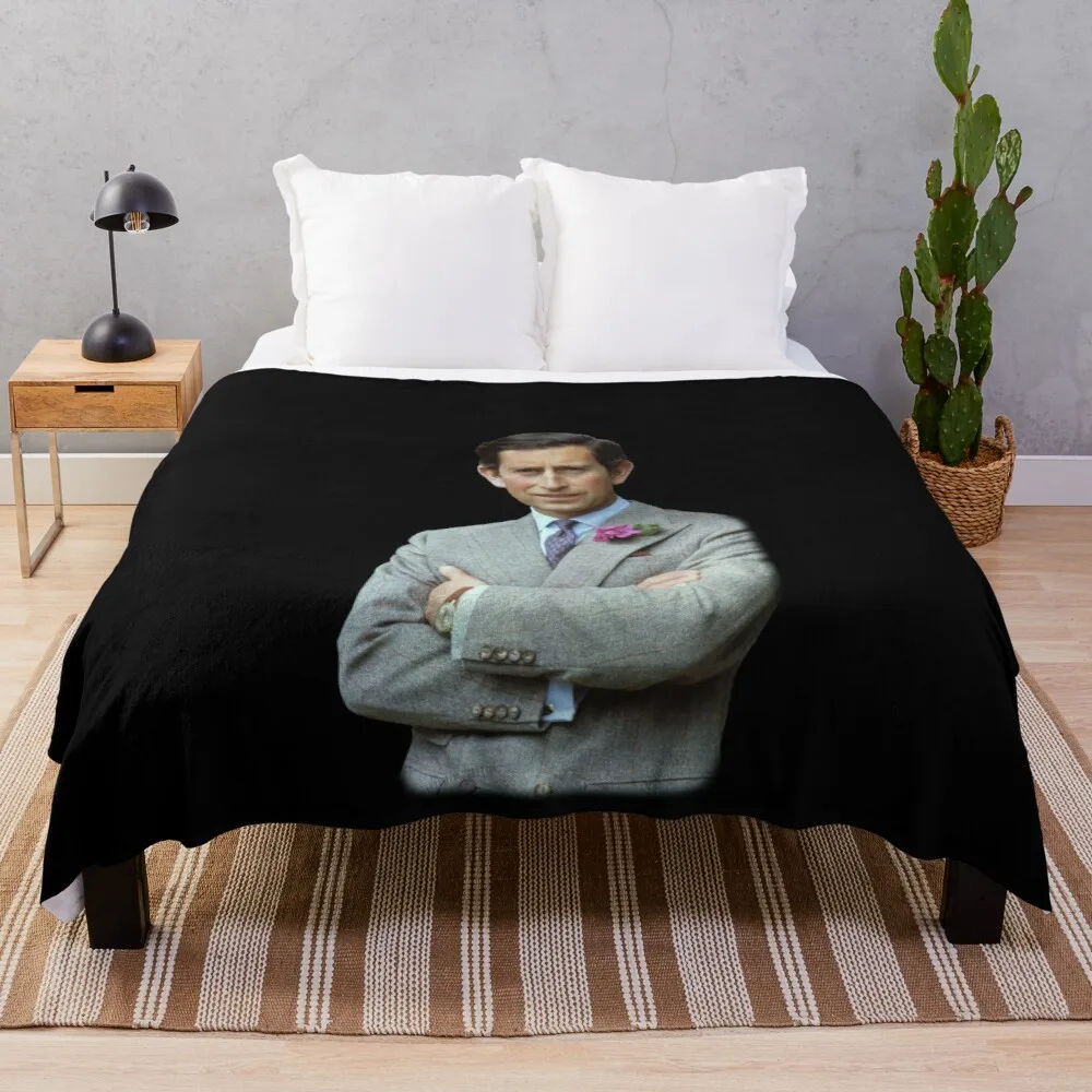 

Charles prince of wales royal Throw Blanket Flannel Fabric Luxury Brand Blanket