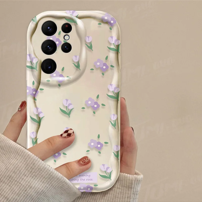 Vibrant Floral 3D Wave Clear Silicone Phone Case