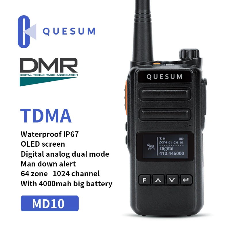 Walkie Talkie digitale a lungo raggio ricetrasmettitore ricaricabile Radio  bidirezionale portatile DMR MD10