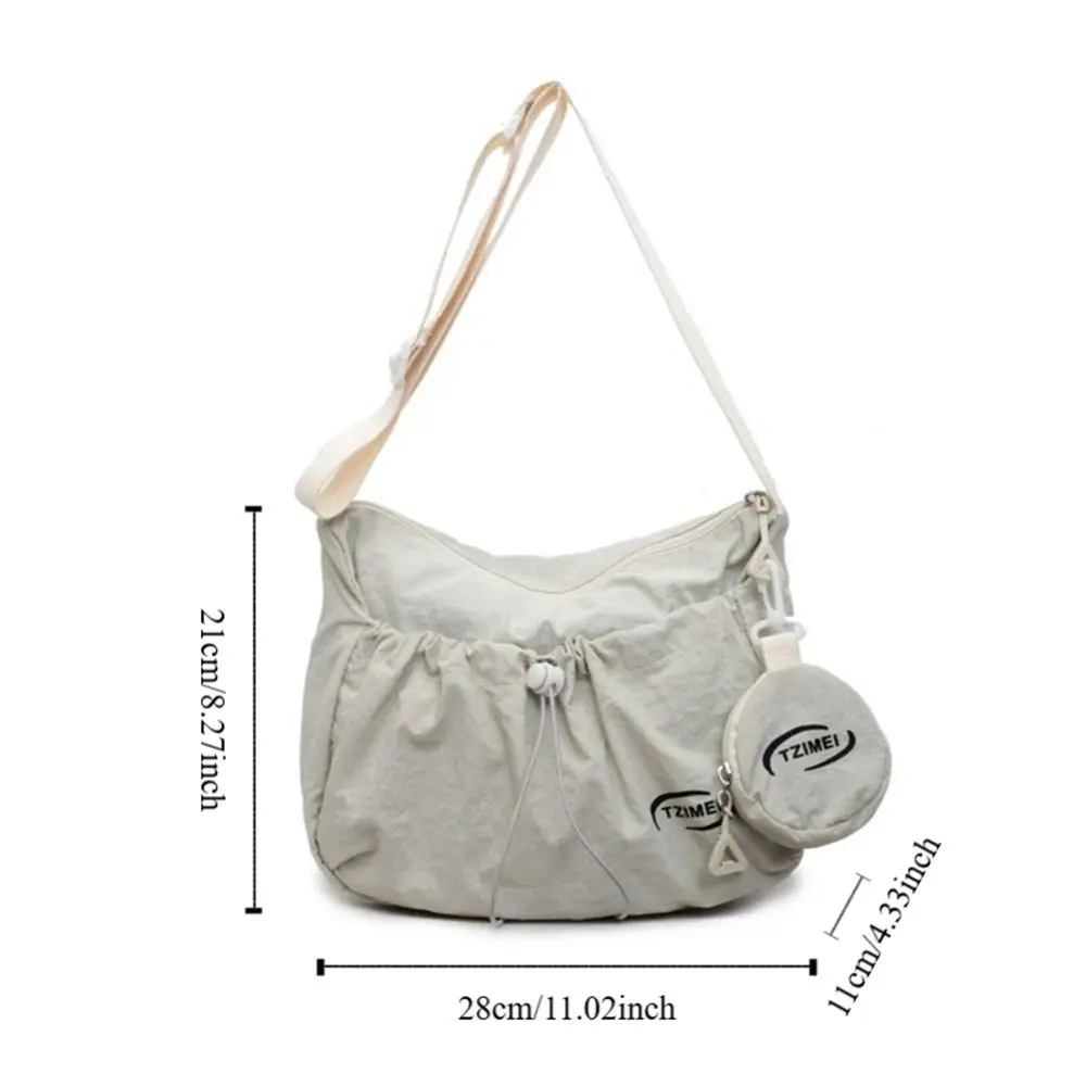 Simple Casual Drawstring Shoulder Bag Leightweight Large Capacity 6