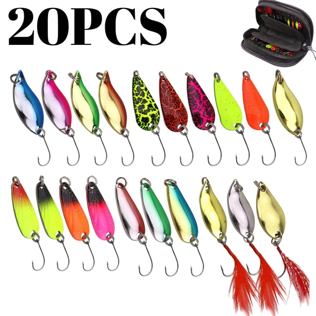 20-10PCS Set Metal Spoon Spinner Fishing Lure Spoonbait Crankbaits