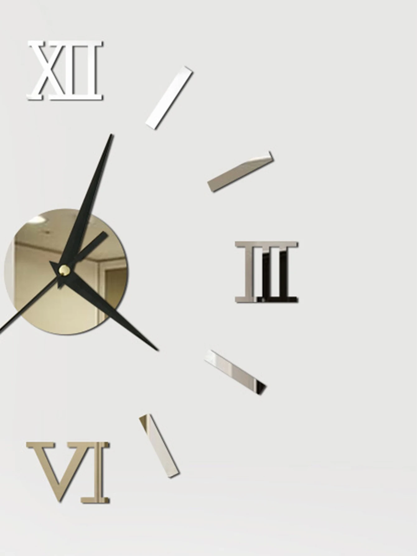 3D Roman numerals acrylic mirror wall clock stickers DIY quartz clock watch home decoration living room