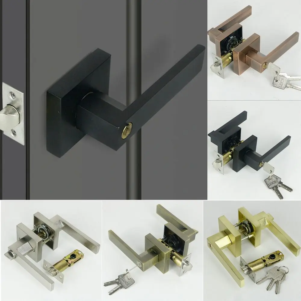 

Door Handle Lock Bathroom Bedroom Door Cylinder/Latch Door Lever Lock Internal Door Door Lock Handles Set With Lock Security