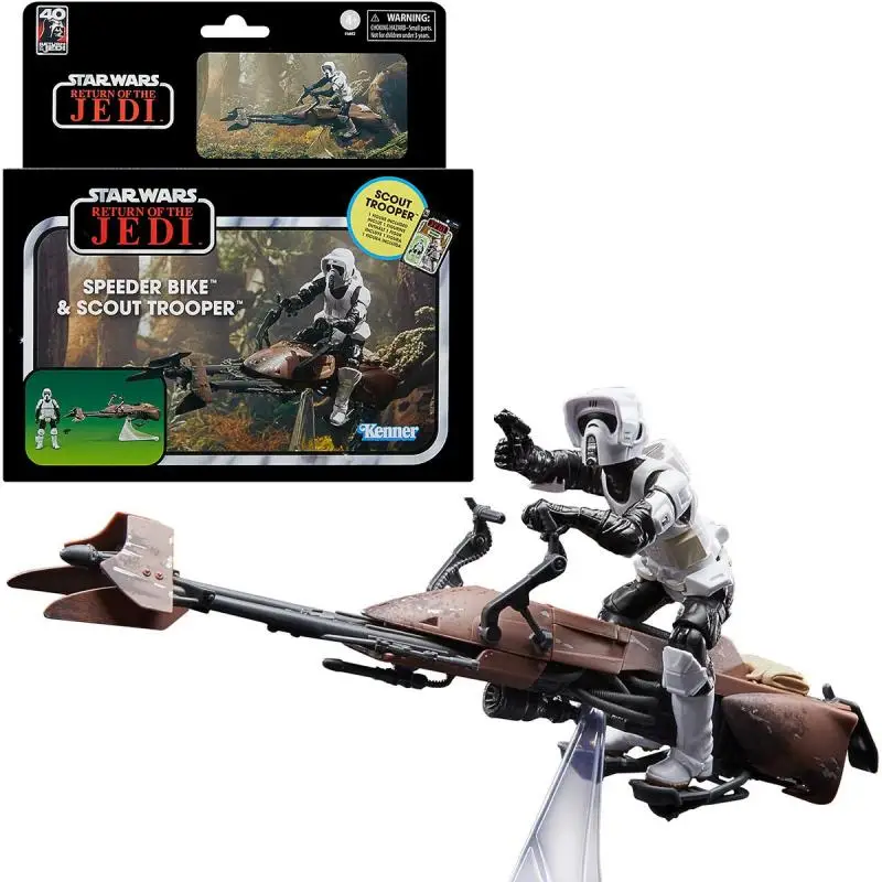 

3.75-Inch Hasbro Original Star Wars The Vintage Collection Speeder Bike Vehicle with Biker Scout Collection Action Figure toys