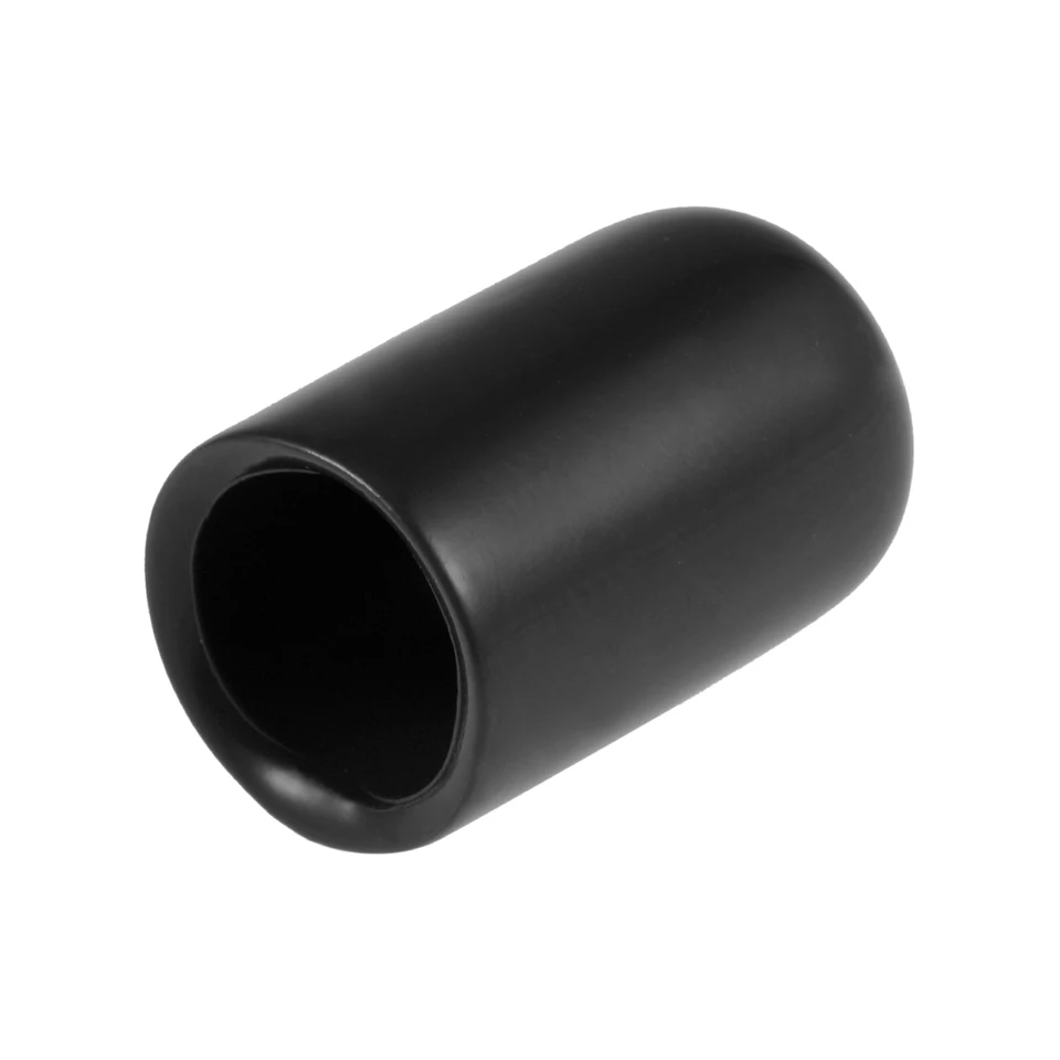 20 PCS Round Rubber End Caps - 20mm ID Vinyl Screw Thread Protectors Black