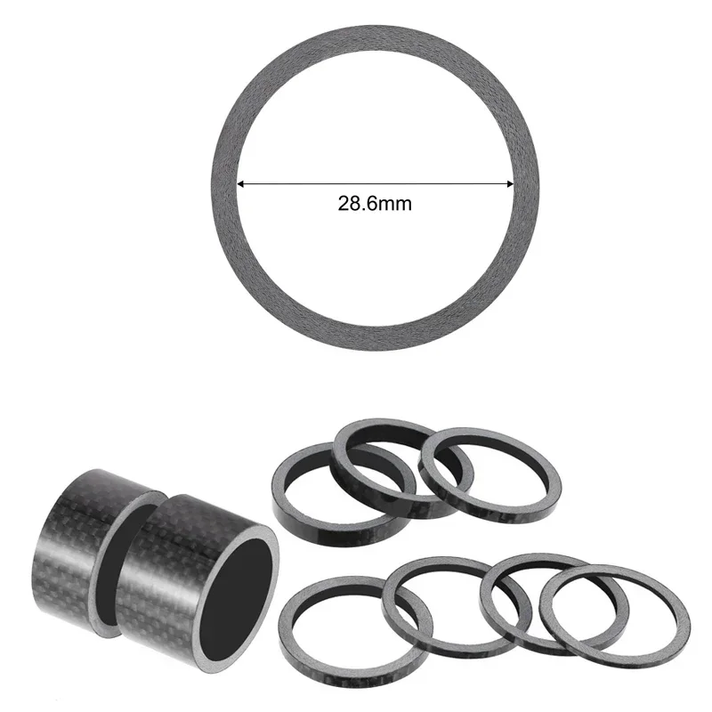 Adjustment Road Bike Carbon Fiber Headset Washer Stem Spacer Bicycle 20 15 10 5 3 2 1 mm 7 Size for 28.6mm Front Fork Steerer