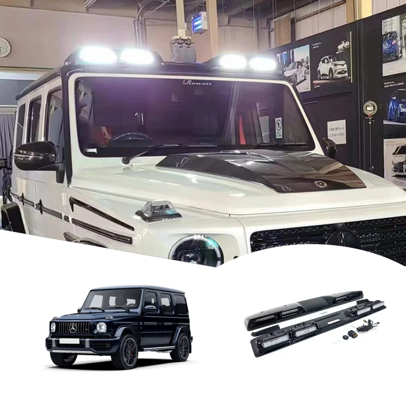 

Углеродное волокно, G-class W463 Brabus B-style, спойлер на крышу, яркий черный Передний спойлер для автомобиля, искусственное оформление, 4 шт.