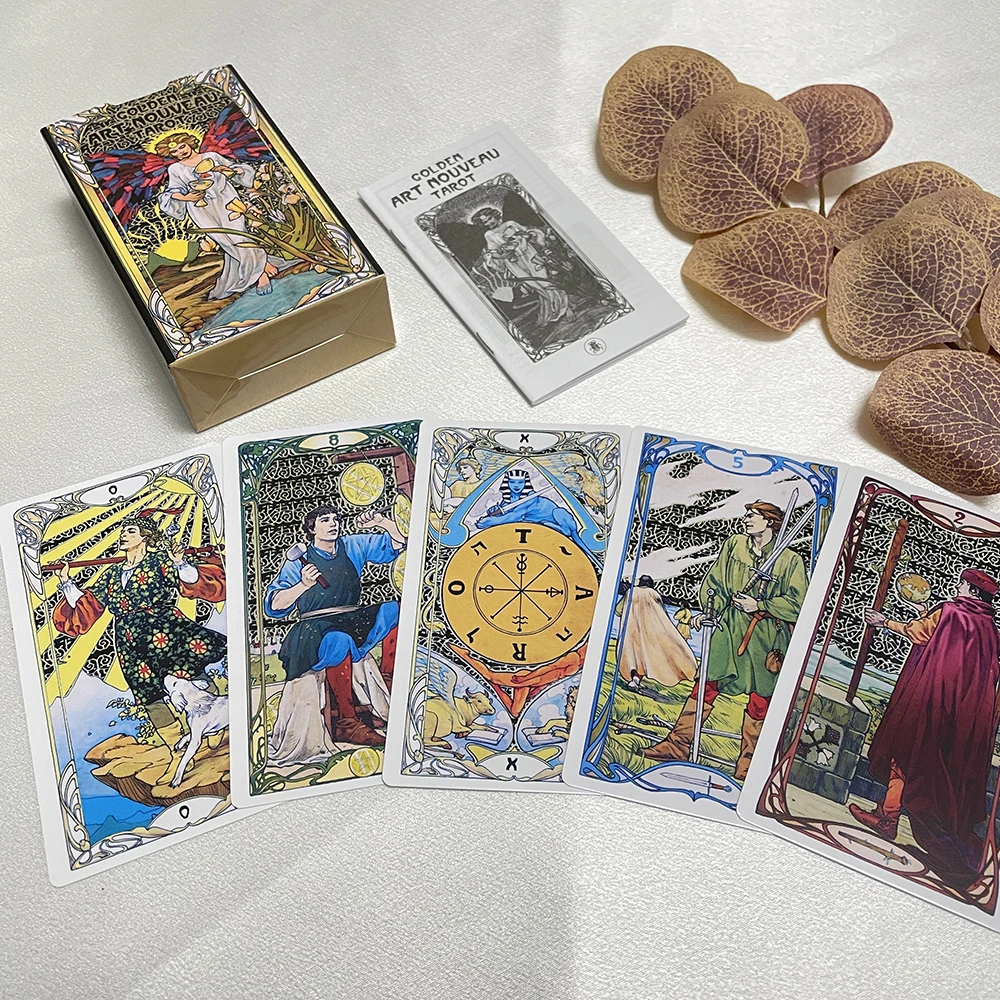 

264g Golden Art 12x7cm Spanish French Italian Portuguese Tarot Deck Big Size for Beginners with Guide Book Fortune Telling